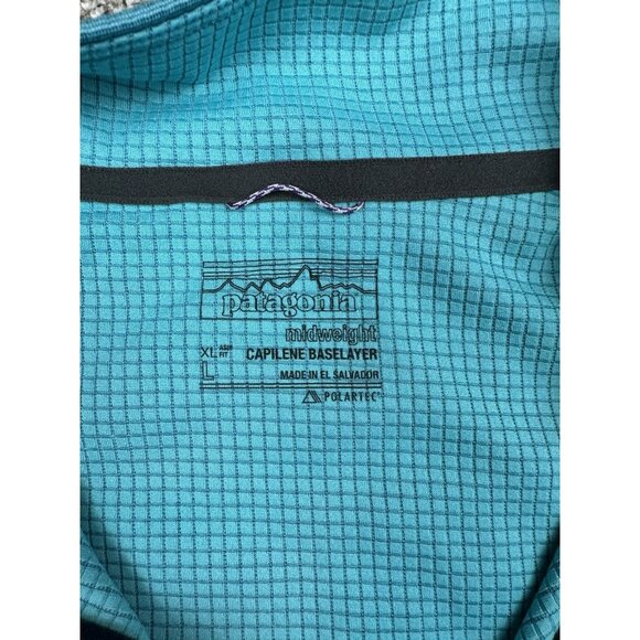 Patagonia Capilene Midweight 1/4 Zip Baselayer Men’s Large Blue Polartec - Picture 3 of 11